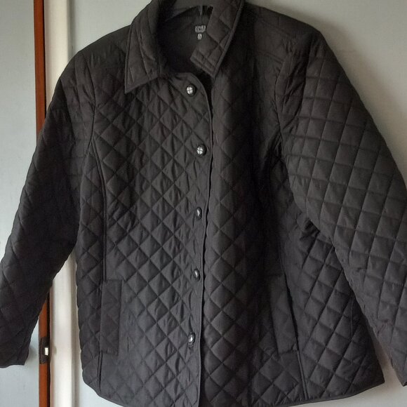 2X Black Jones New York Quilted jacket - Picture 1 of 5